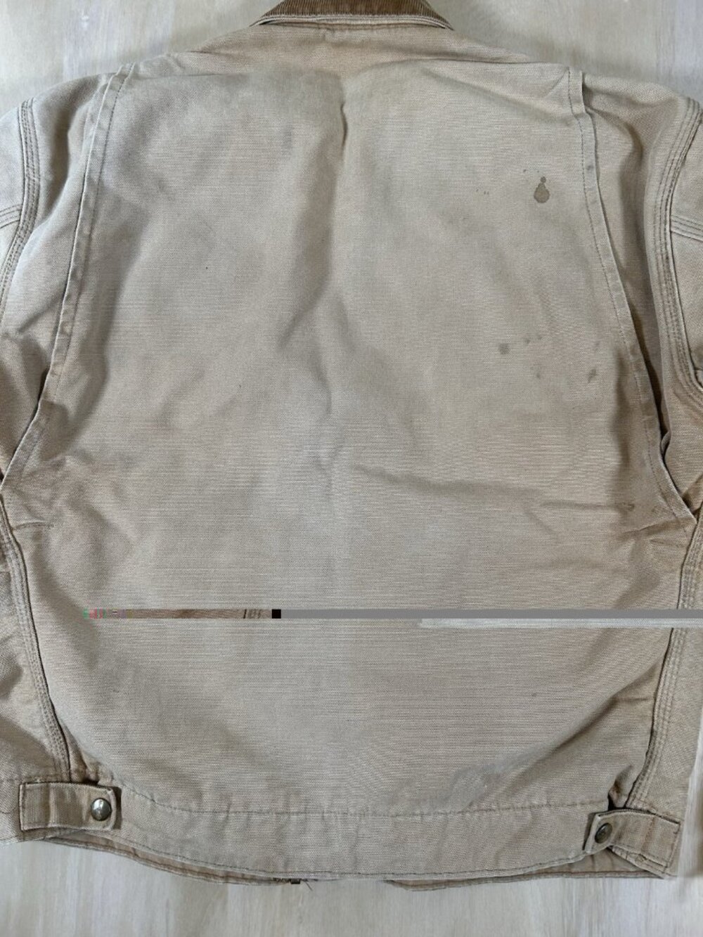 Vintage 1980s Carhartt Detroit Jacket Blanket Lined Tan Distressed Work Size M - Picture 10 of 14